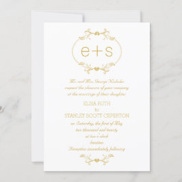 Goud lijst en initialen goudbruinkoolmonogram kaart