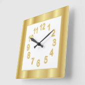 Goud Lijst en nummers | Achtergrondkleur kiezen Vierkante Klok (Hoek)