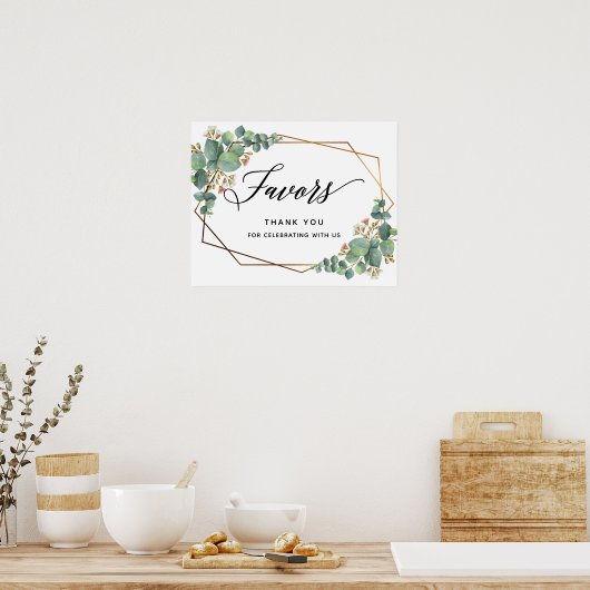 Goud Lijst Eucalyptus Weddenschap Poster (Keuken)