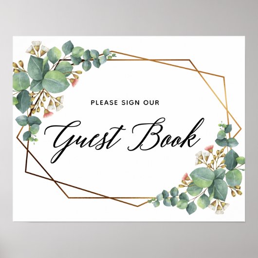 Goud Lijst Eucalyptus Weddenschap Poster (Voorkant)