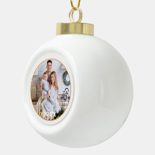 Goud Lijst Familie Foto Kerst Ornament (Rechts)