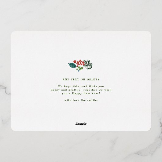 Goud Lijst feestelijke kerst traditioneel GELUKKIG Folie Feestdagenkaart (Achterkant)