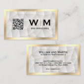 Goud Lijst | Geometrisch | qr-streepjescode Visitekaartje (Voorkant / Achterkant)