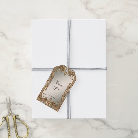 Goud  Lijst Gift Label Cadeaulabel (Met Touw)