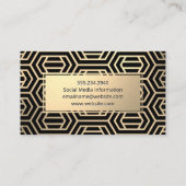 Goud Lijst | Gold Metallic Pattern Visitekaartje (Achterkant)