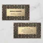 Goud Lijst | Gold Metallic Pattern Visitekaartje (Voorkant / Achterkant)