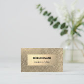 Goud Lijst | Gold Metallic Steel Pattern Visitekaartje (Staand voorkant)
