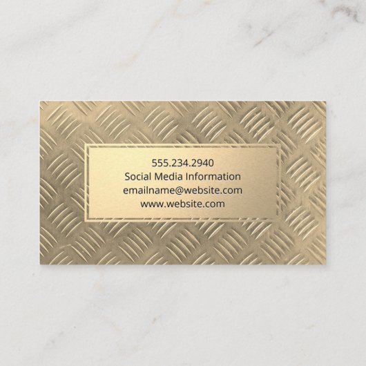 Goud Lijst | Gold Metallic Steel Pattern Visitekaartje