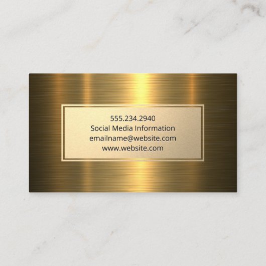 Goud Lijst | Goud metaal Visitekaartje (Achterkant)