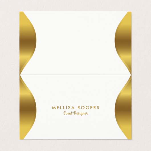 Goud lijst grens wit visitekaartje (Buitenkant ongevouwen)