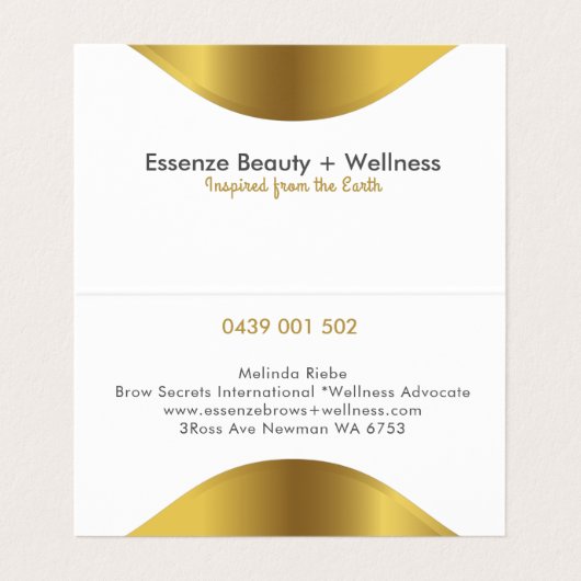 Goud lijst grens wit visitekaartje (Binnenkant ongevouwen)