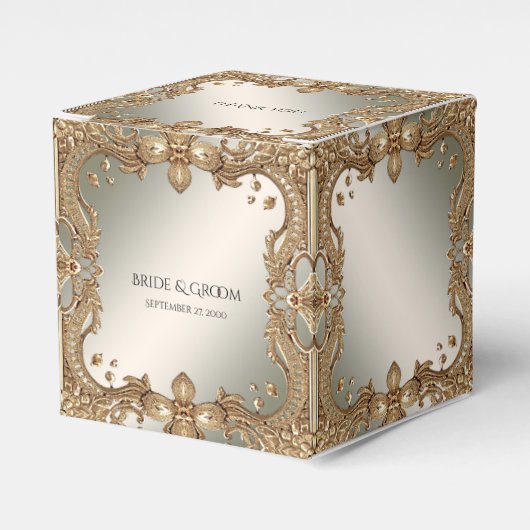 Goud  Lijst gunstbox Bedankdoosjes (Voorkant Zijde)