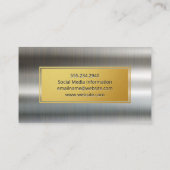 Goud Lijst | Hoogglanzende afwerking Metallic acht Visitekaartje (Achterkant)