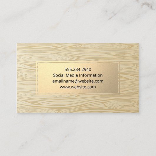 Goud Lijst | Houtkorrels Achtergrond Visitekaartje (Achterkant)