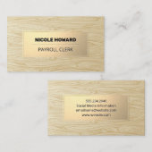 Goud Lijst | Houtkorrels Achtergrond Visitekaartje (Voorkant / Achterkant)