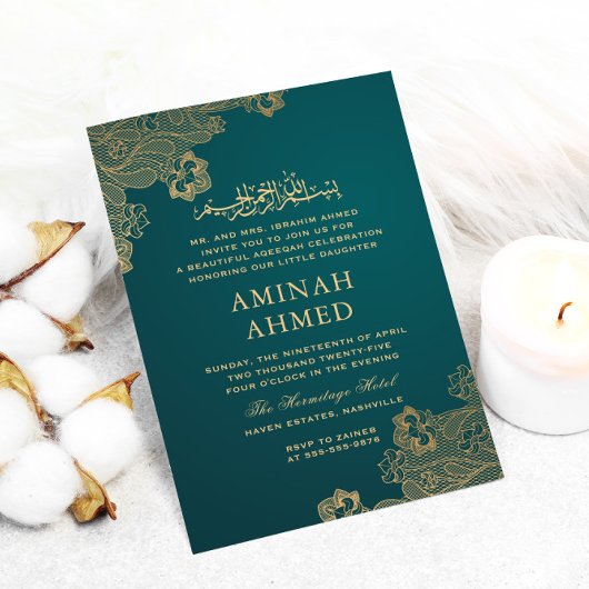 Goud Lijst Kant Groen Islamitisch Aqiqa Aqeeqa Bab Kaart