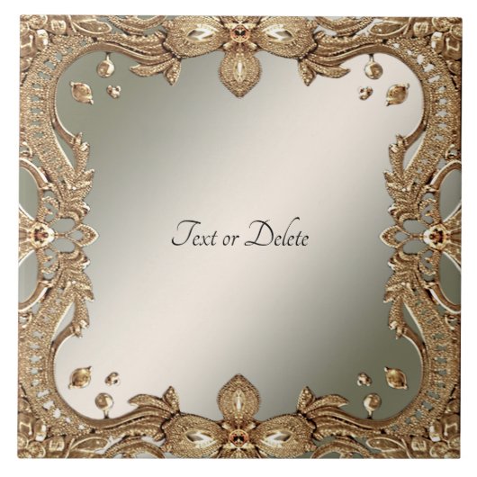 Goud  Lijst Keramische Tegel Tegeltje (Voorkant)