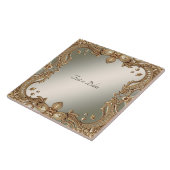 Goud  Lijst Keramische Tegel Tegeltje (Zijkant)
