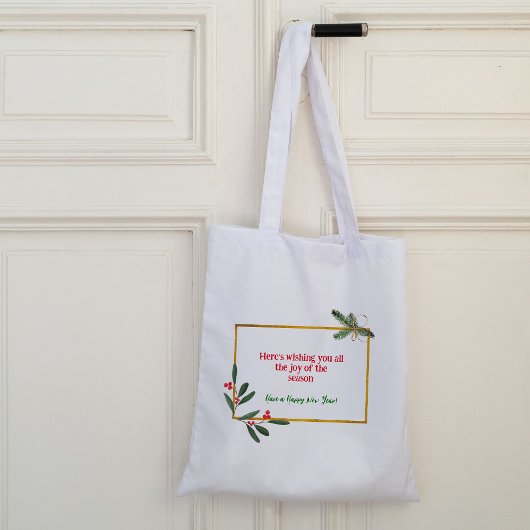 Goud lijst Kerst Canvas tas