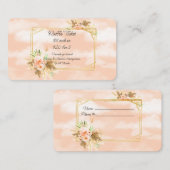 Goud Lijst Koral Waterverf Flowers Raffle Informatiekaartje (Voorkant / Achterkant)