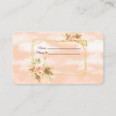 Goud Lijst Koral Waterverf Flowers Raffle Informatiekaartje (Achterkant)
