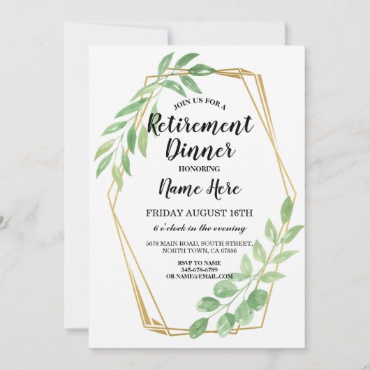 Goud Lijst laat Uittredingspartij in ruste uitnodi Kaart (Voorkant)