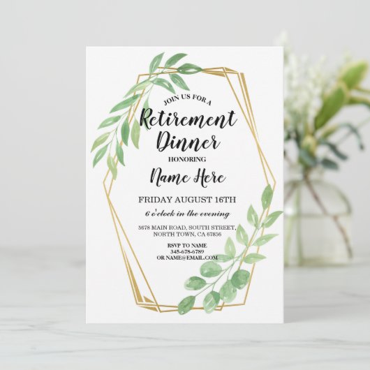 Goud Lijst laat Uittredingspartij in ruste uitnodi Kaart (Staand voorkant)