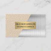 Goud Lijst | Leder | geperforeerd metaal Visitekaartje (Voorkant)