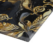 Goud  Lijst Marmer Donkerblauw Inktmonogram Snijplank (Hoek)