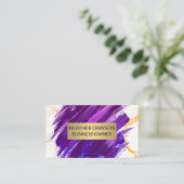 Goud Lijst | Marmer | Penseel Visitekaartje (Staand voorkant)