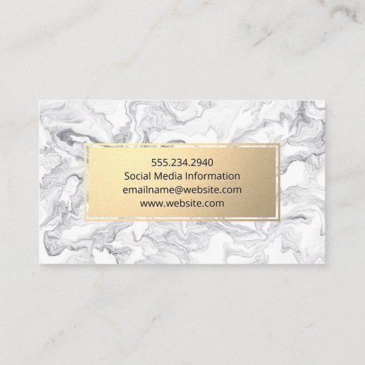 Goud Lijst | Marmeren ontwerp Visitekaartje (Achterkant)