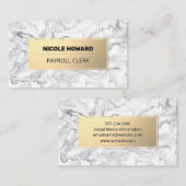 Goud Lijst | Marmeren ontwerp Visitekaartje (Voorkant / Achterkant)