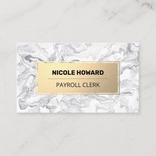 Goud Lijst | Marmeren ontwerp Visitekaartje (Voorkant)