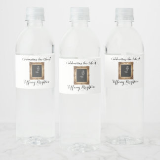 Goud Lijst Memorial Water Flacelabel Waterfles Etiket