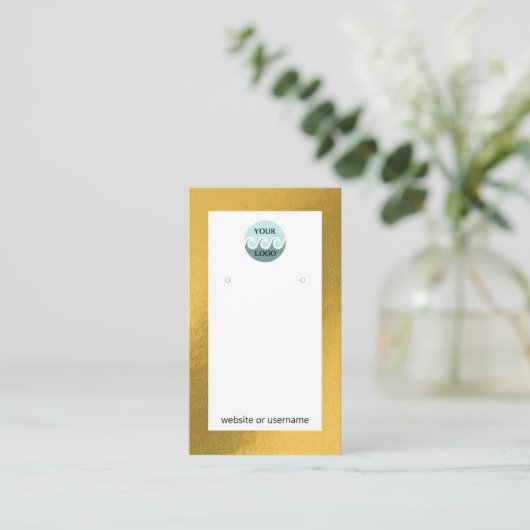 Goud lijst met aangepaste logo, grafische kaart visitekaartje (Staand voorkant)