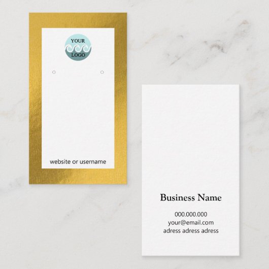 Goud lijst met aangepaste logo, grafische kaart visitekaartje (Voorkant / Achterkant)