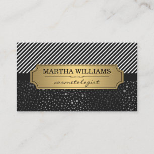 Goud Lijst met metalen Stippen en strips Visitekaartje