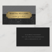 Goud Lijst met metalen Stippen en strips Visitekaartje (Voorkant / Achterkant)