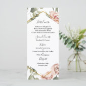 Goud lijst met rozen quinceañera Menu Sjabloon (Staand voorkant)