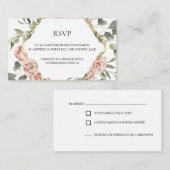 Goud lijst met rozen quinceañera RSVP-kaart Informatiekaartje (Voorkant / Achterkant)