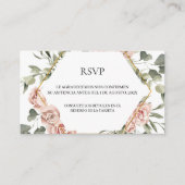 Goud lijst met rozen quinceañera RSVP-kaart Informatiekaartje (Voorkant)