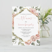 Goud lijst met rozen Quinceanera spaans Kaart (Staand voorkant)