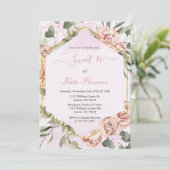 Goud lijst met rozen Quinceanera spaans Kaart (Staand voorkant)