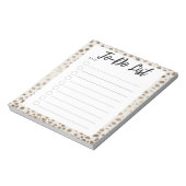 Goud-lijst met voorbehouden taken notitieblok (Linkerzijde)