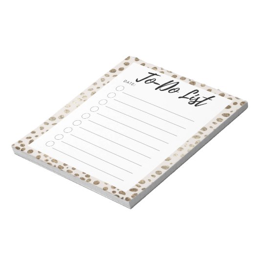 Goud-lijst met voorbehouden taken notitieblok (Linkerzijde)