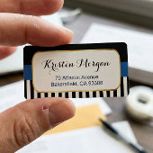 Goud Lijst met zwarte marinestrepen Etiket