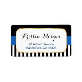 Goud Lijst met zwarte marinestrepen Etiket