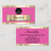 Goud Lijst Mode Beautique Shop Roze Visitekaartje (Voorkant / Achterkant)