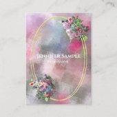 Goud Lijst Modern Chique Waterverf Abstract Bloeme Visitekaartje (Voorkant)