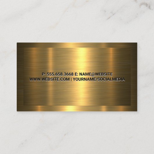Goud Lijst | Modern Goud Metallic Visitekaartje (Achterkant)